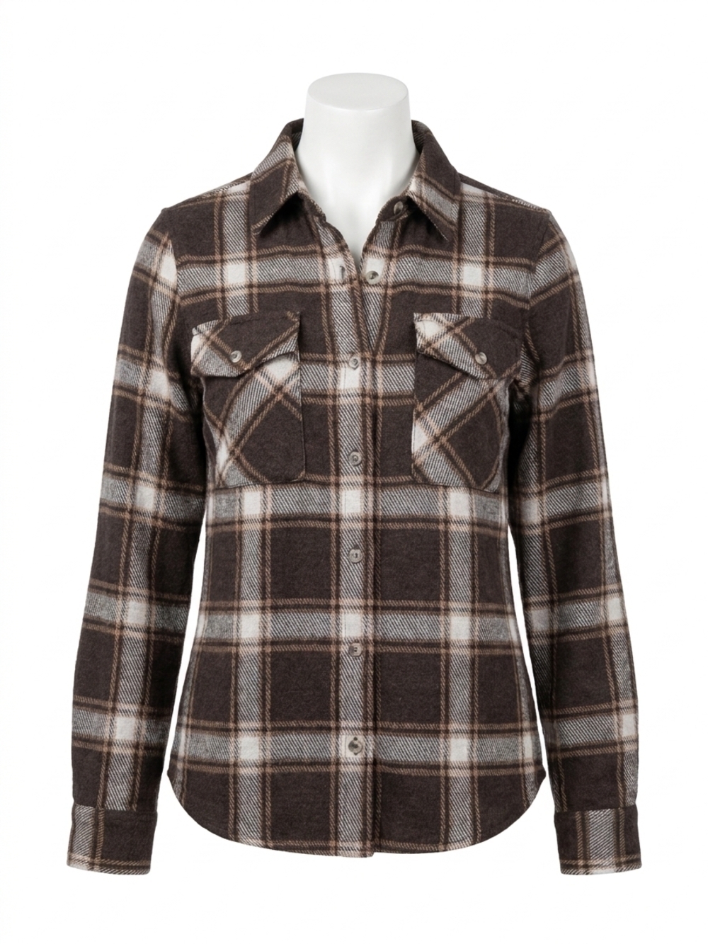 NEW THREAD & SUPPLY cassian shirt in coffee ivory plaid